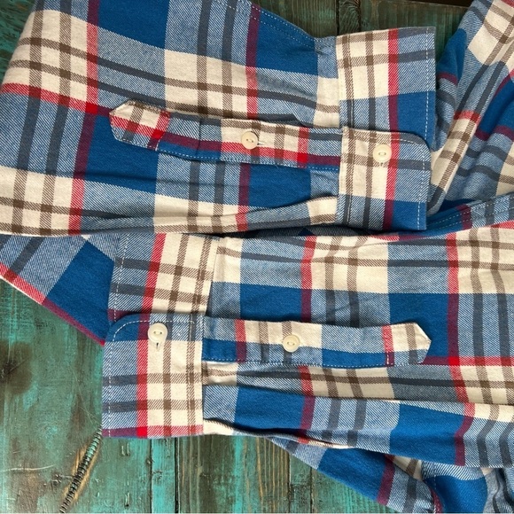 Old Navy Blue Plaid Button Down Shirt 100% Cotton Size XXL - Picture 11 of 11